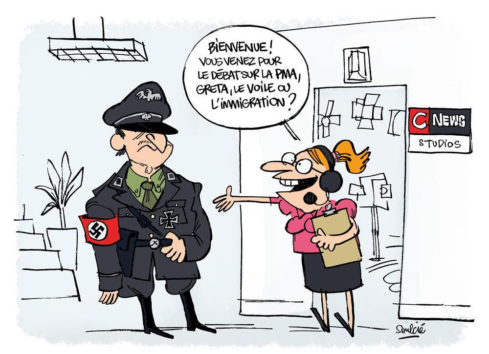 IGNOBLE :TÃ©lÃ©rama caricature le polÃ©miste juif Zemmour en soldat nazi â€“ LDJ